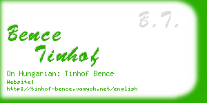 bence tinhof business card